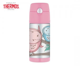 Thermos 膳魔师 不锈钢真空保温吸管杯 粉色猫头鹰 355毫升 Thermos 膳魔师 不锈钢真空保温吸管杯 粉色猫头鹰 355毫升